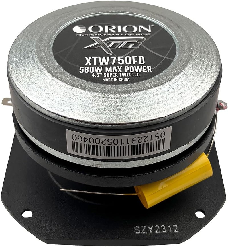 Orion سلسلة XTR XTW750FD 4.5 بوصة مكبر صوت سوبر تويتير | غشاء ألمنيوم، 1.75 بوصة ملف صوتي، 140 واط RMS، 560 واط كحد أقصى، مع تقاطع مدمج - أداء عالي، مكبر صوت سيارة احترافي (مفرد) - Image 5